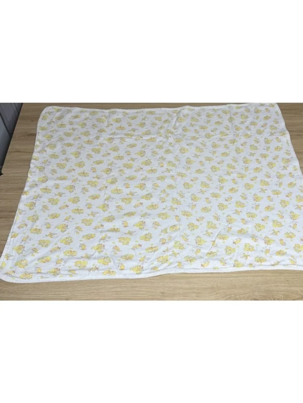 Vintage Carter's Receiving Baby Blanket Yellow Bears and Clowns 36x36